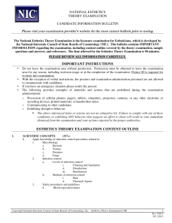 National Esthetics Theory Examination - National