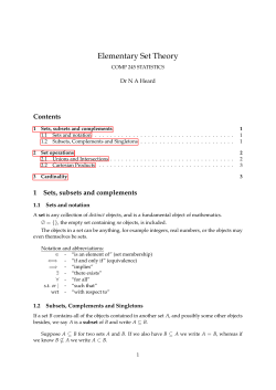 Elementary Set Theory