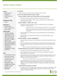 make a meal cards - Cooking Matters MA