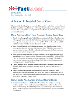 A Nation in Need of Dental Care