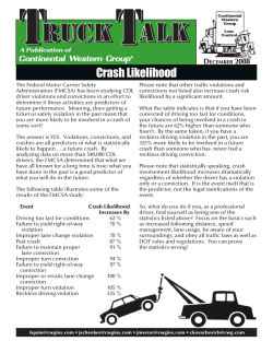 Crash Likelihood - December 2008 Issue