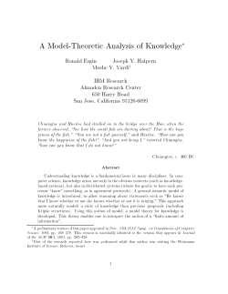 A Model-Theoretic Analysis of Knowledge
