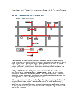 Goal Area 1: Vaughan District Energy feasibility study &bull; Target