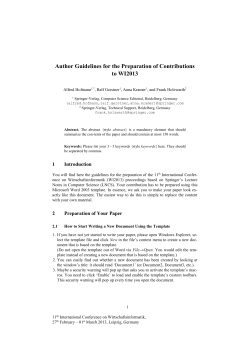 GUIDELINES WORD format - Interscience Research Network
