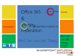 Office365 and Identity Federation