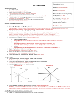 Formulas to Know: MPC = ∆Consumption/∆Yd MPS = ∆Savings/∆Yd