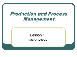 Management of Value Creating Processes
