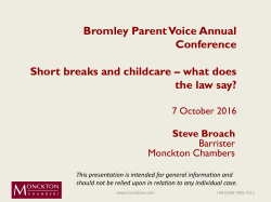 Short Breaks and Childcare &ndash; What does the