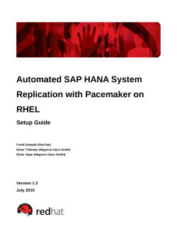 Automated SAP HANA System Replication with Pacemaker on RHEL