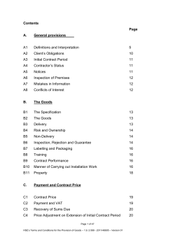 Model Terms and Conditions of Contracts for Goods