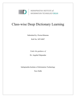3.1 Algorithm for Dictionary Learning - IIIT