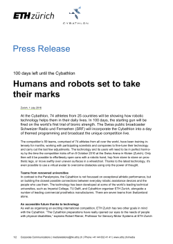 Press Release Humans and robots set to take their marks