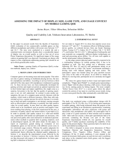 Assessing the impact of Display Size, Game Type
