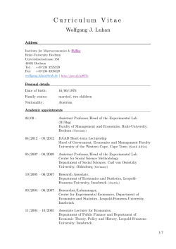 Curriculum Vitae - Ruhr