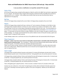 Rules and Modifications for OBGC House Soccer (U10 and up