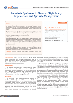 Metabolic Syndrome in Aircrew: Flight Safety
