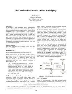 Self and selfishness in online social play