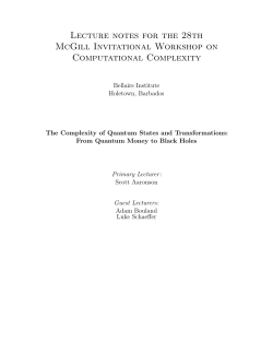 Barbados lecture notes