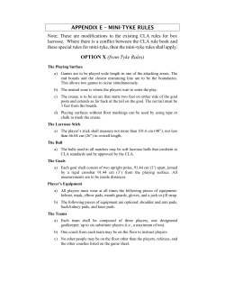 Mini Tyke Rules - RAMP Interactive