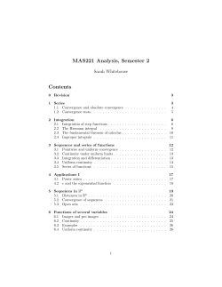 MAS221 Analysis, Semester 2 Contents