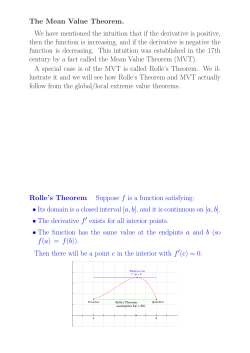 Mean Value Theorem slides