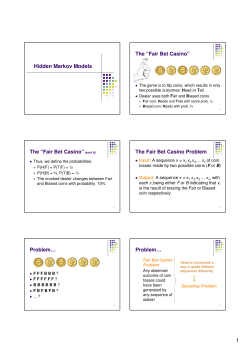 1 Hidden Markov Models
