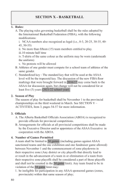section x - basketball - Alberta Schools` Athletic Association