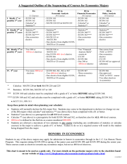 A Suggested Outline of the Sequencing of Courses for Economics
