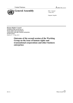 Outcome of the second session of the Working Group on