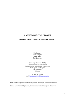 a multi-agent approach to dynamic traffic management