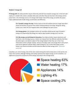 Module F: Energy Loft F3 Energy loft. Our daily activities require