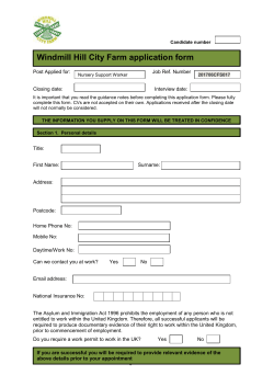 Application form (Word) - Windmill Hill City Farm