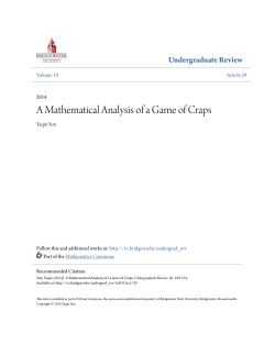 A Mathematical Analysis of a Game of Craps