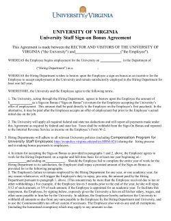 Sign-On Bonus Agreement Form and Policy
