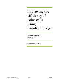 Improving the efficiency of Solar cells using nanotechnology