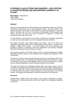 FLOODING CLASS ACTIONS AND INQUIRIES