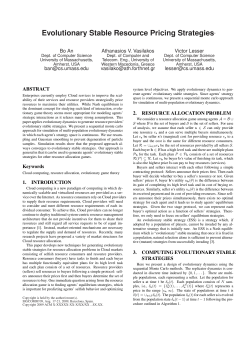 Evolutionary Stable Resource Pricing Strategies&lowast;