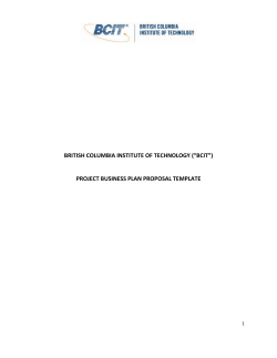 Project Business Plan Proposal