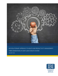 AN EVOLUTIONARY APPROACH TO HEALTH AND