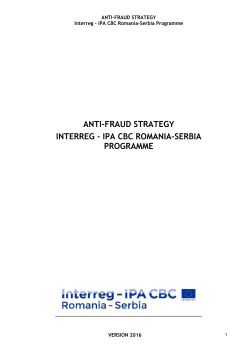 TA Strategy - IPA CBC Romania – Serbia
