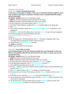 MOAC Access 12 Advanced Queries Student Assessment Projects