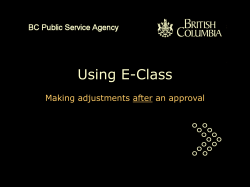 Making adjustments subsequent to an Approval