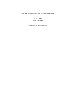 Guideline on outcome final indicators