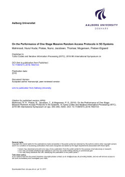 On the Performance of One Stage Massive Random - VBN