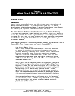 Chapter 2 VISION, GOALS, OBJECTIVES, AND STRATEGIES