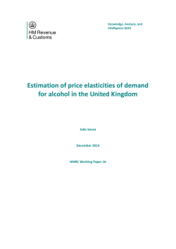 Estimation of price elasticities of demand for alcohol in the
