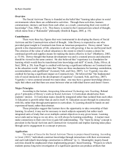 Overview The Social Activism Theory is founded on the belief that