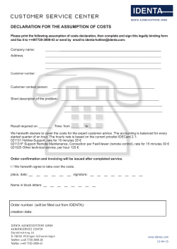 customer service center declaration for the assumption of