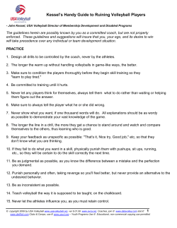 Kessel`s Handy Guide to Ruining Volleyball Players
