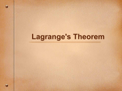 Cosets and Lagrange`s Theorem